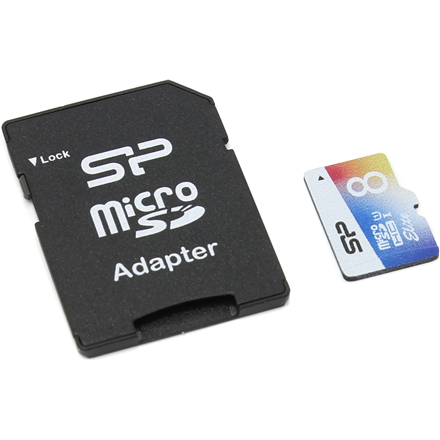 Silicon Power Elite UHS-1 Colorful 8 GB, Micro SDHC, 10, SD adapter atmiņas karte