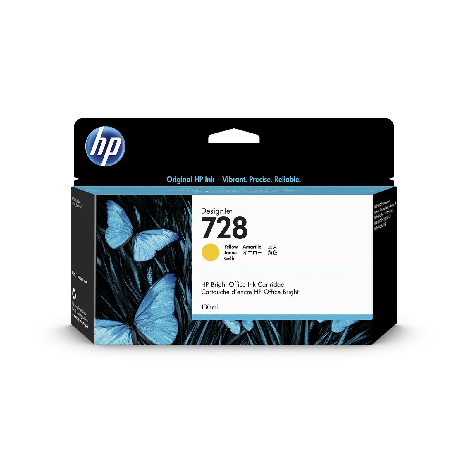 HP 728 130-ml Yellow DesignJet Ink Cartridge 888793397848 kārtridžs