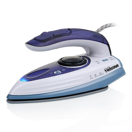 Tristar Travel Steam Iron ST-8152 1000 W, Water tank capacity 60 ml, Continuous steam 15 g/min, Blue Gludeklis