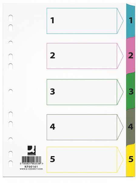 Q-Connect Przekladki kartonowe Mylar A4 1-5 (KF00161) KF00161 (5705831001619) biroja tehnikas aksesuāri