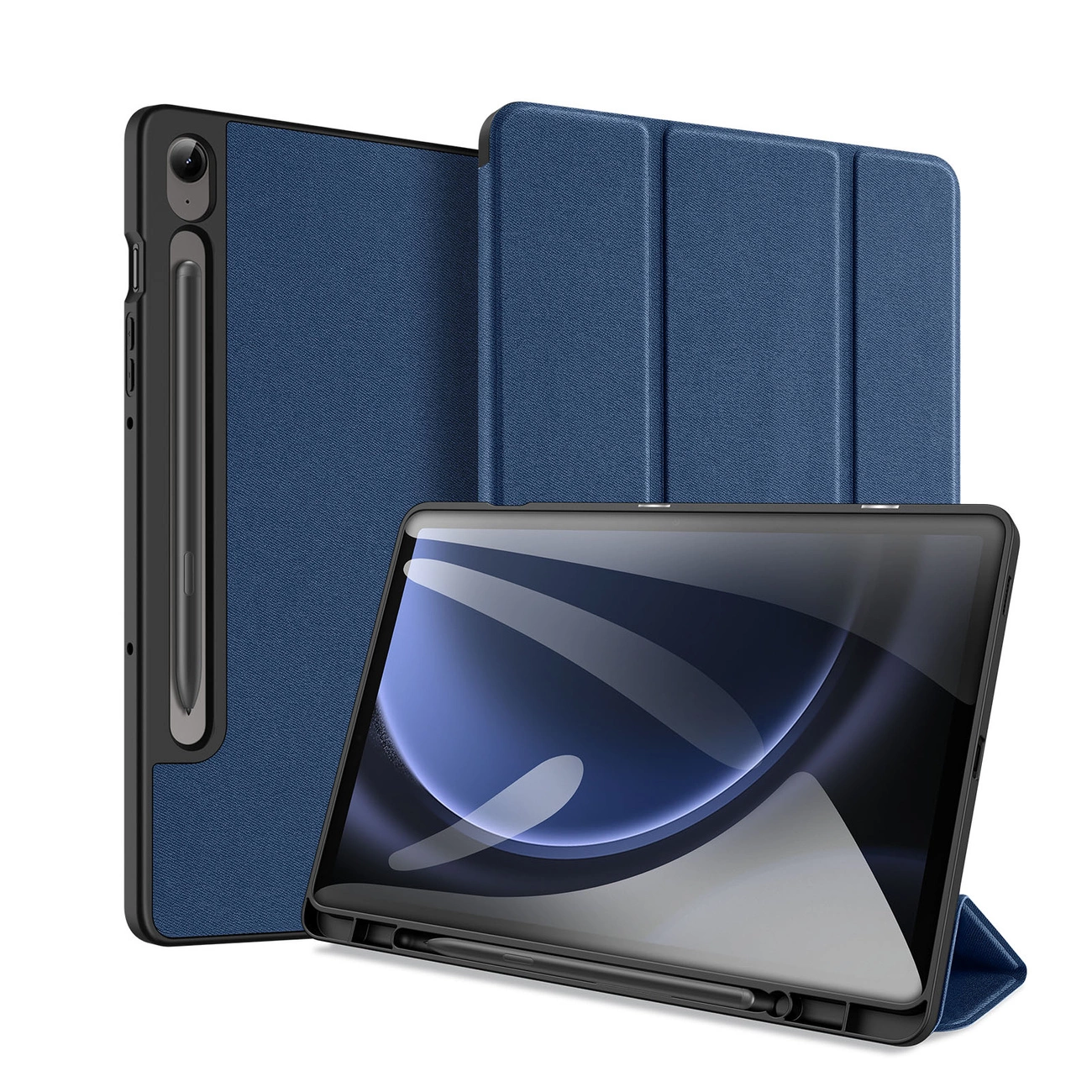 Dux Ducis Domo eco-leather case with stand for Samsung Tab S9 FE+ - blue Dux Ducis Domo Samsung Tab S9 FE Plus Blue (6934913024942) planšetdatora soma
