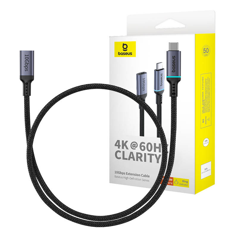 Kabel USB Baseus USB-C - USB-C 0.5 m Czarny (B0063370C111-00) USB kabelis