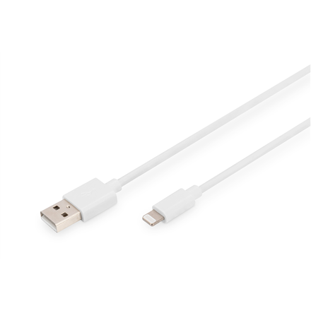 DIGITUS Apple Lade-/Datenkabel, 8pin - USB A St/St, 1.0m,we aksesuārs