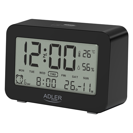 Adler Alarm Clock AD 1196b Black, Alarm function radio, radiopulksteņi