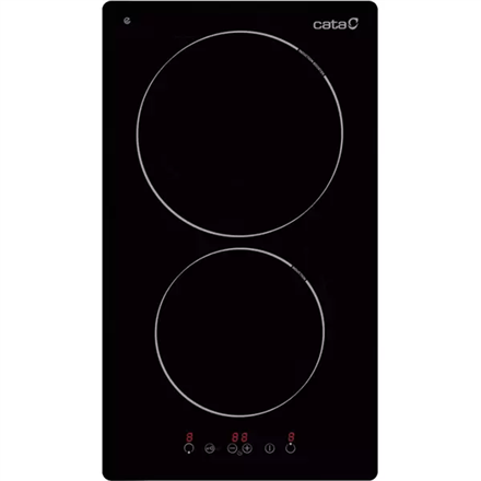 CATA Hob TD 3102 BK Vitroceramic, Number of burners/cooking zones 2, Touch, Timer, Black plīts virsma