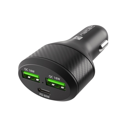 Car charger 2x USB 1x USB-C QC 3.0 iekārtas lādētājs