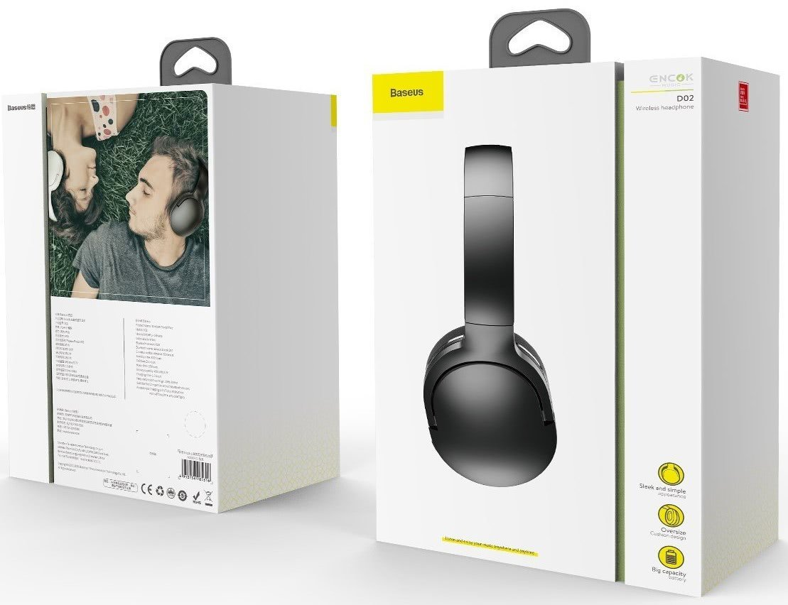 Baseus NGTD010301 Encok Wireless headphone D02 Pro Black austiņas