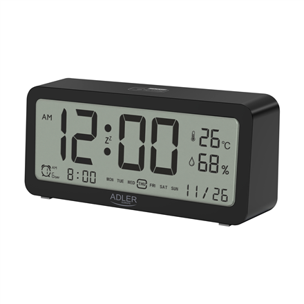 Adler Alarm Clock AD 1195b Black, Alarm function radio, radiopulksteņi