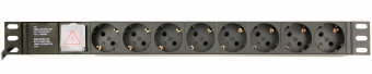 Gembird EG-PDU-014-C14 power distribution unit (PDU) 8 AC outlet(s) 1U Black elektrības pagarinātājs