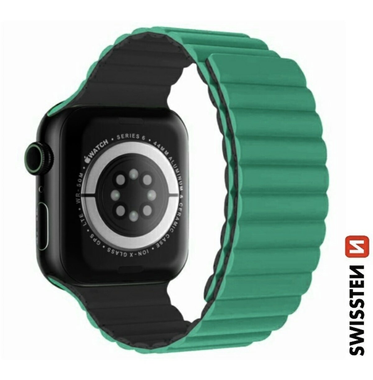 Swissten Silikona Magnētiskā Siksniņa priekš Apple Watch 42 / 44 / 45 / 49 mm 46000513 (8595217484993)