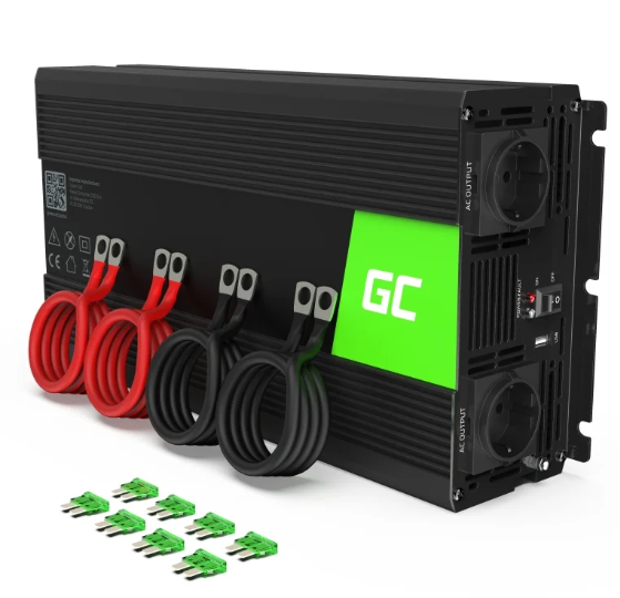 Green Cell  Registered  Voltage Car Inverter 12V to 220V, 3000W/6000W Strāvas pārveidotājs, Power Inverter