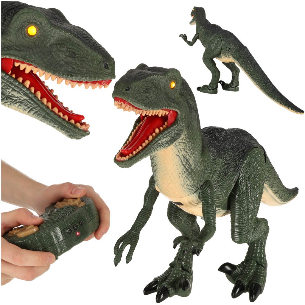 RoGer RC Velociraptor Dinozaurs + Skaņas RO-9991 (5903039710481) Radiovadāmā rotaļlieta