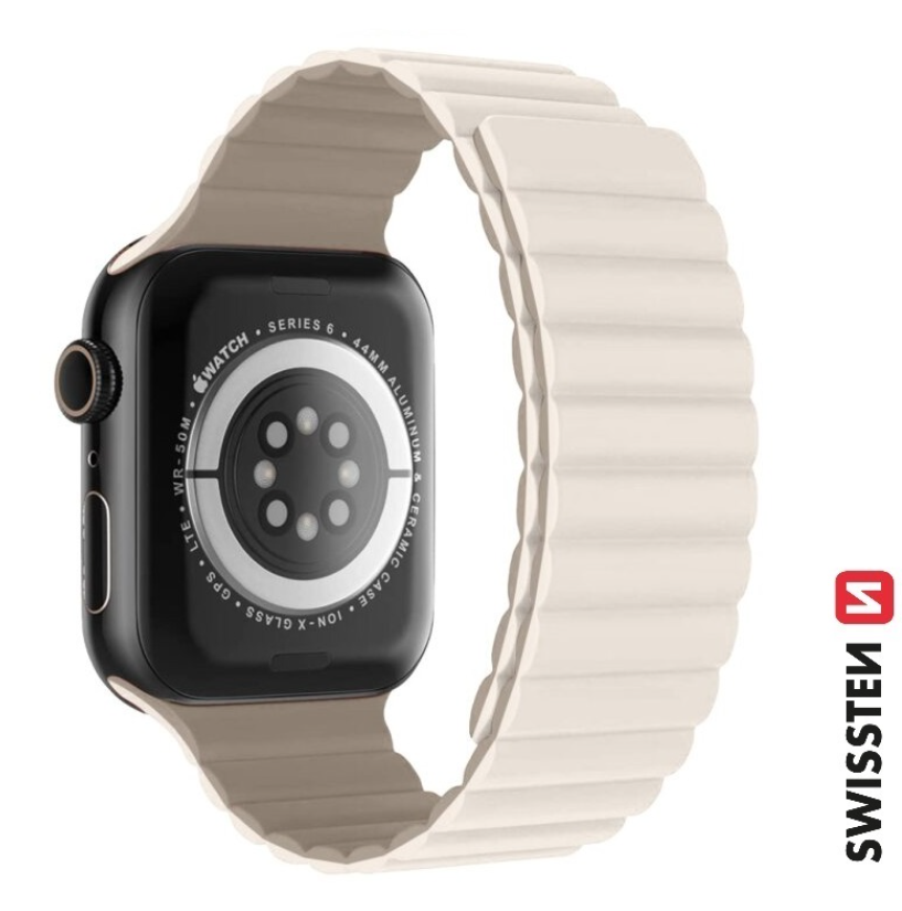 Swissten Silikona Magnētiskā Siksniņa priekš Apple Watch 42 / 44 / 45 / 49 mm 46000515 (8595217485037)