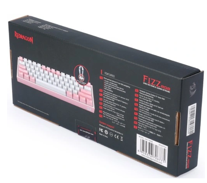 Redragon K617 RGB Klaviatūra K617-RGB-PINK (6950376706775) klaviatūra