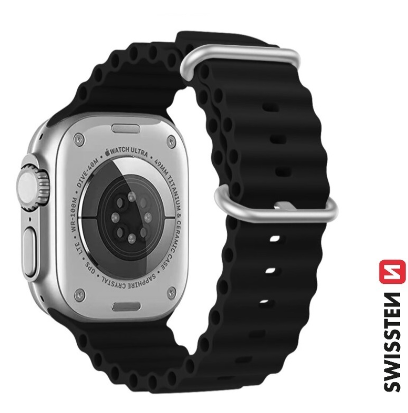 Swissten Marine Silikona Siksniņa priekš Apple Watch 42 / 44 / 45 / 49 mm 46000401 (8595217484917)