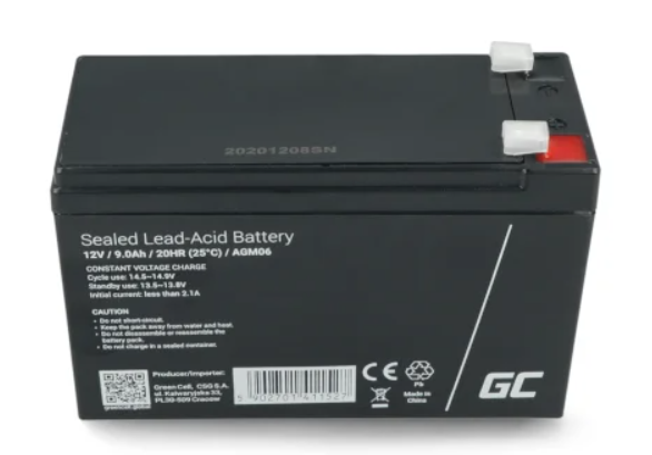 Green Cell AGM Battery 12V 9Ah UPS aksesuāri