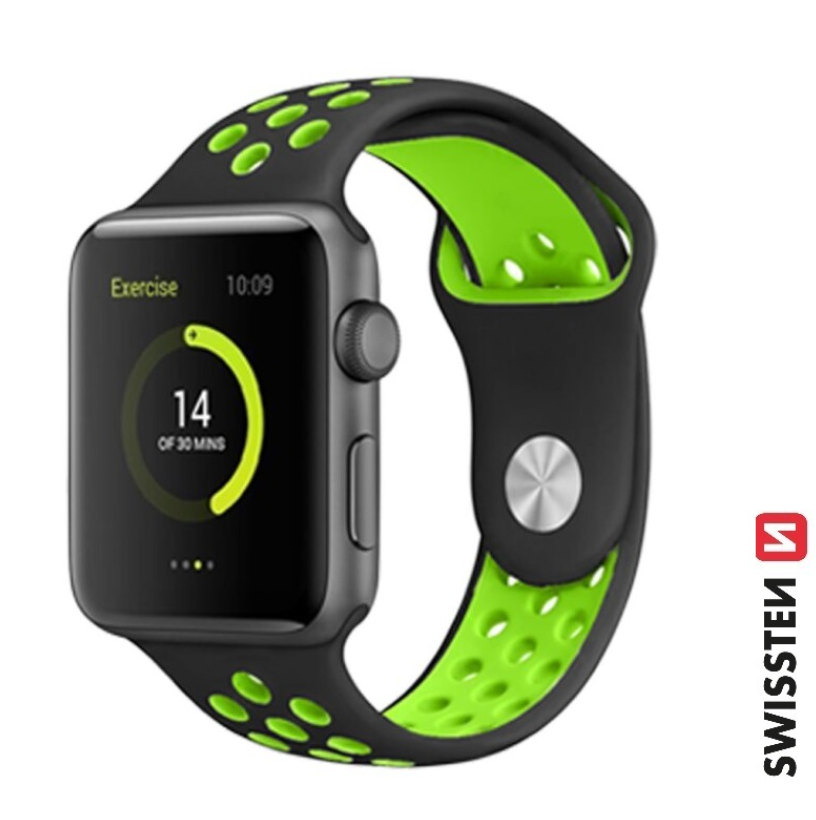 Swissten Sport Silikona Siksniņa priekš Apple Watch 42 / 44 / 45 / 49 mm 46000611 (8595217485075)