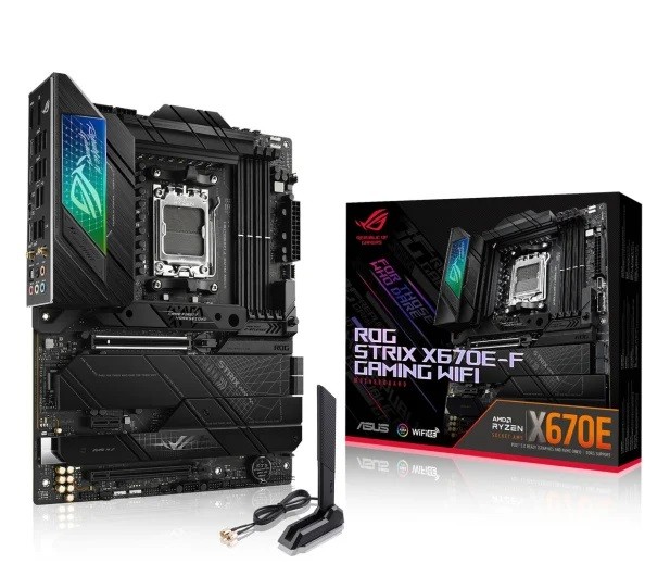 Motherboard ROG STRIX X670E-F GAMING WIFI AM5 4DDR5 ATX pamatplate, mātesplate