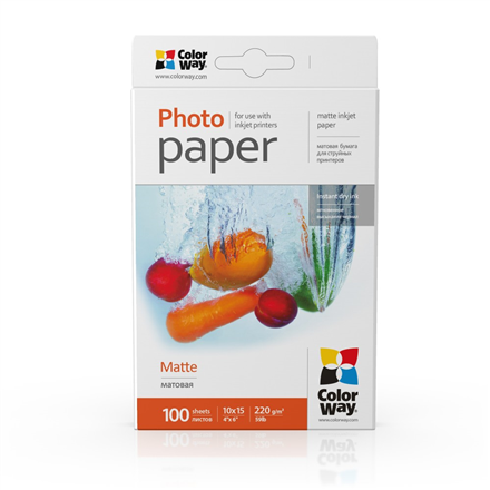 ColorWay PM2201004R Matte Photo Paper, White, 10 x 15 cm, 220 g/m papīrs