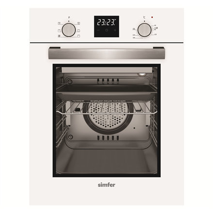 Simfer Oven 4207BERBB 47 L, White, Easy to clean, Pop-up knobs, Width 45 cm, Built in 8699272096136 Cepeškrāsns