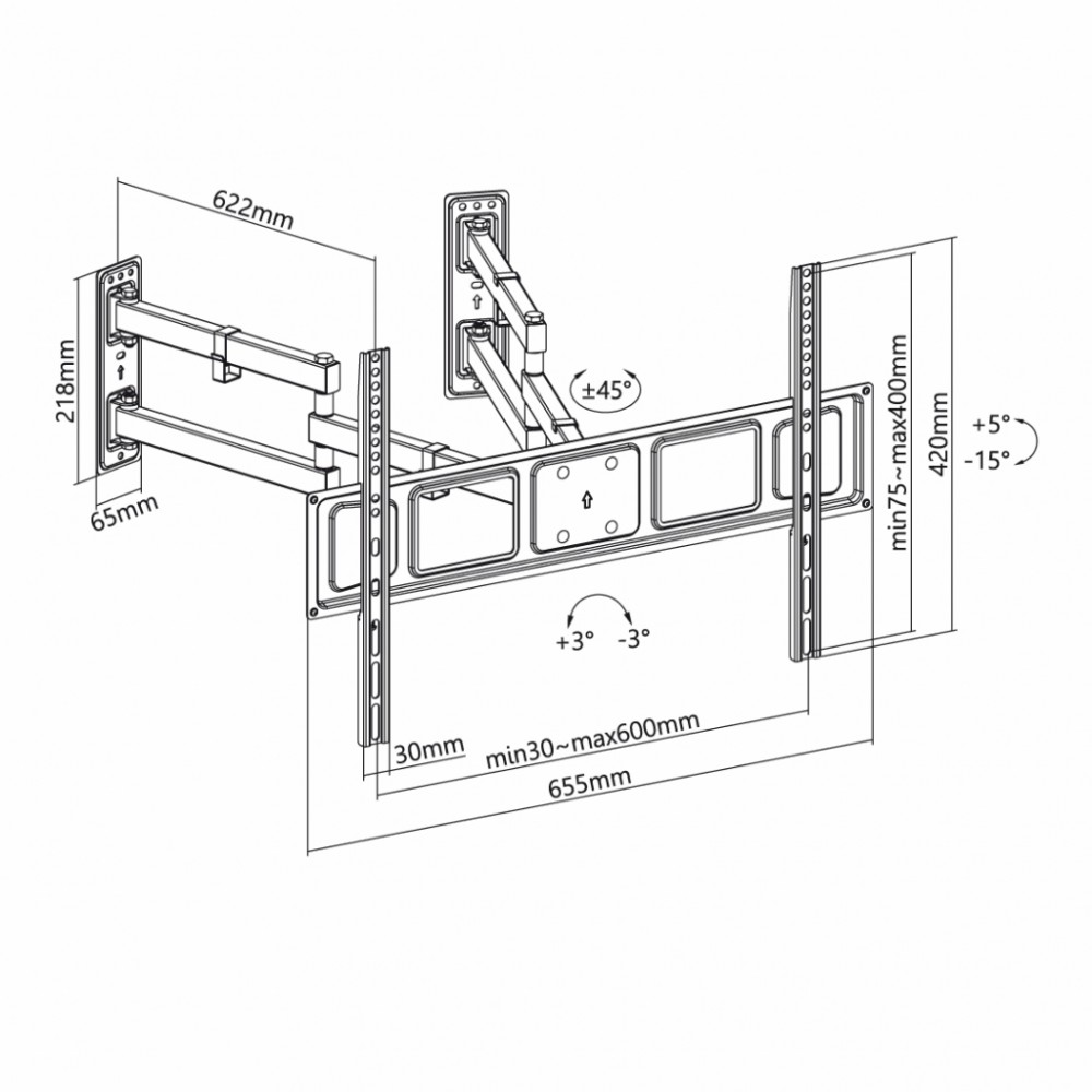 ART BRACKET FOR LED / LCD TV 32-70inch TV stiprinājums