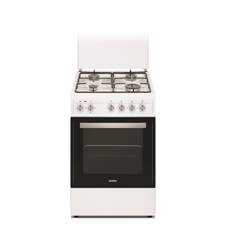 Simfer Cooker 4403SERBB Hob type Gas, Oven type Electric, White, Width 50 cm, Electronic ignition, Depth 55 cm, 48 L 8699272096235 Cepeškrāsns