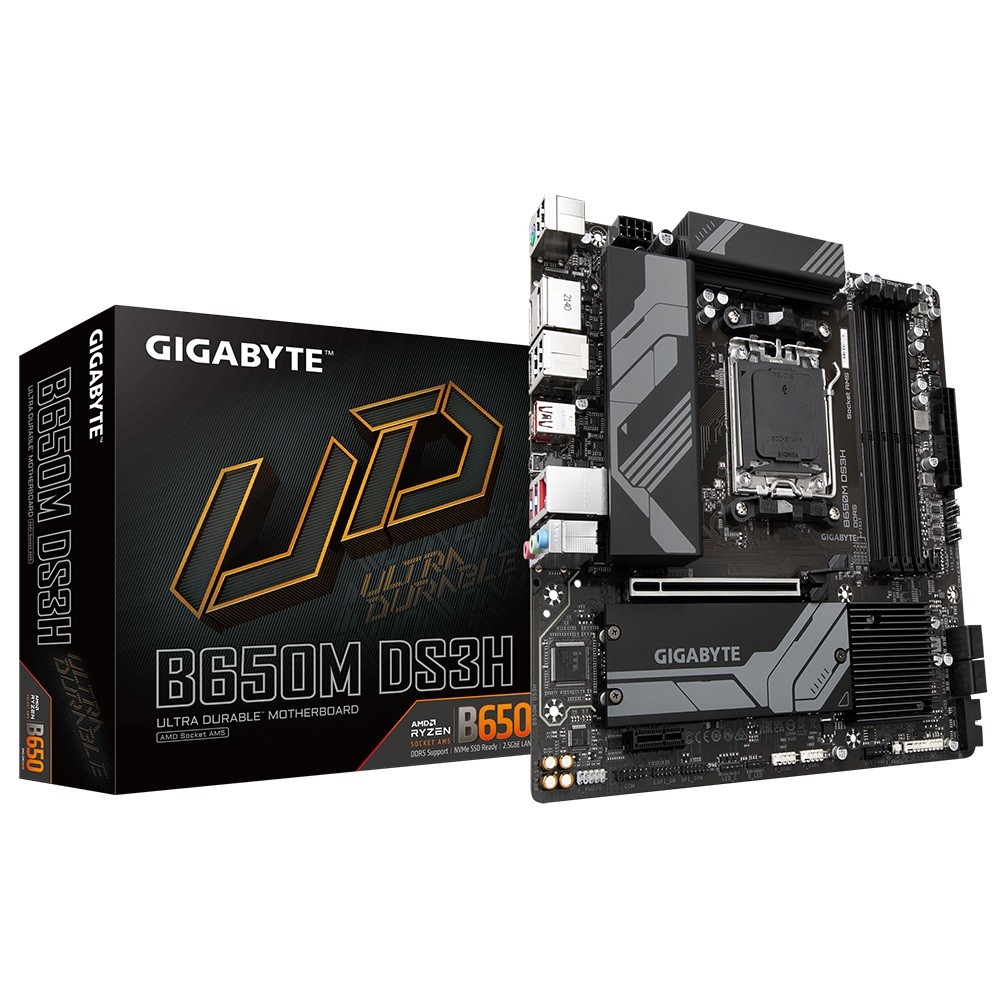 Gigabyte B650M DS3H 1.0 M/B Processor family AMD, Processor socket AM5, DDR5 DIMM, Memory slots 4 pamatplate, mātesplate