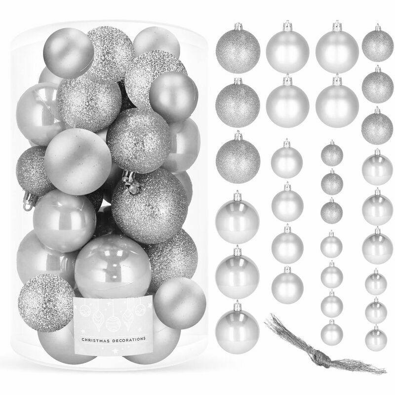 Ziemassvetku bumbinas Springos CA0180 4/5/6cm 30gab