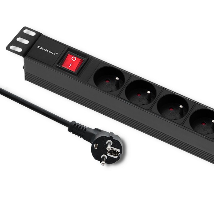 Power strip for RACK 1U 16A, PDU, 6xFRENCH, 2m elektrības pagarinātājs