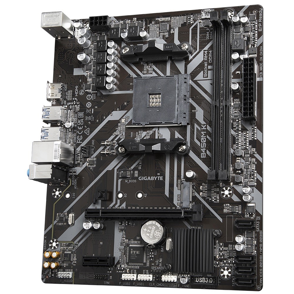 Gigabyte B450M K (rev. 1.0) AMD B450 Socket AM4 micro ATX pamatplate, mātesplate