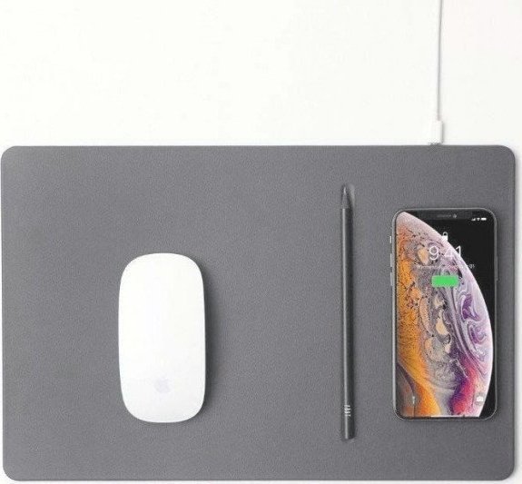 Mouse pad with high-speed wireless charging POUT HANDS 3  PRO dust gray iekārtas lādētājs