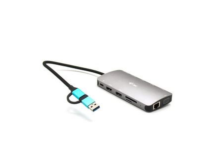 I-TEC USB-C Metal Nano Dock 3xDisplay+PD dock stacijas HDD adapteri