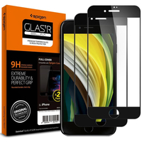 Spigen Glass FC iPhone 7/8/SE 2020/2022 2szt. szkło hartowane czarna ramka AGL01315 Mobilais Telefons