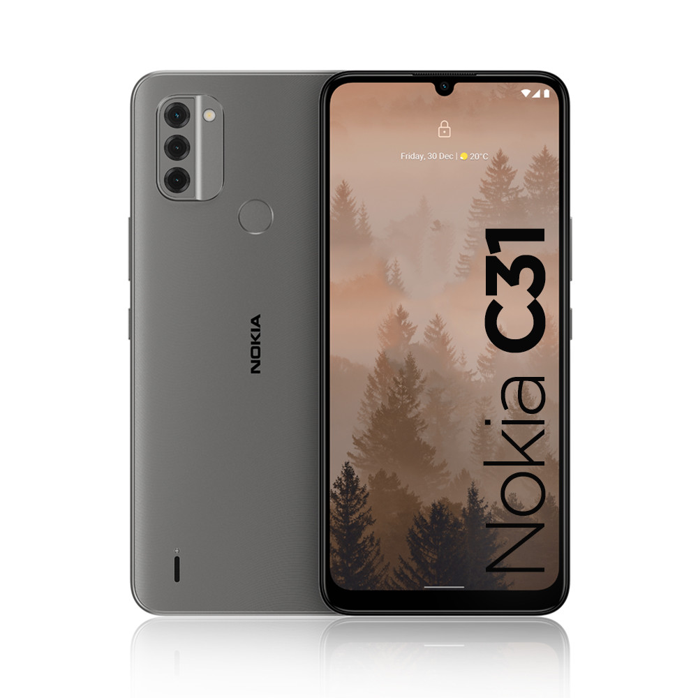 NOKIA C31 4+128GB CHARCOAL OEM Mobilais Telefons