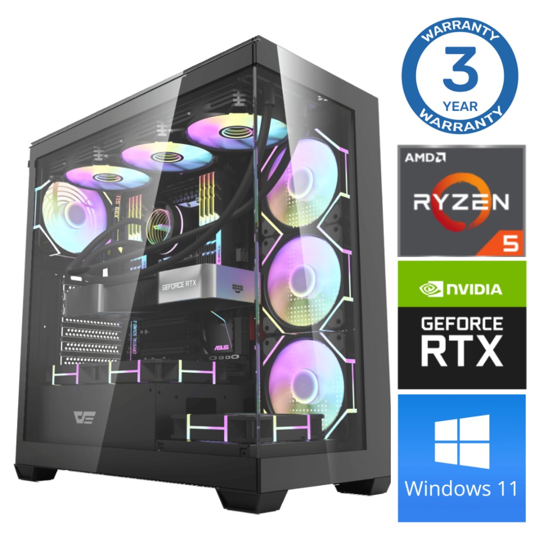 INTOP Ryzen 5 7500F 32GB DDR5 1TB SSD M.2 NVME+2TB RTX4070 12GB WIN11 RW36920WH (EWH411536920) dators