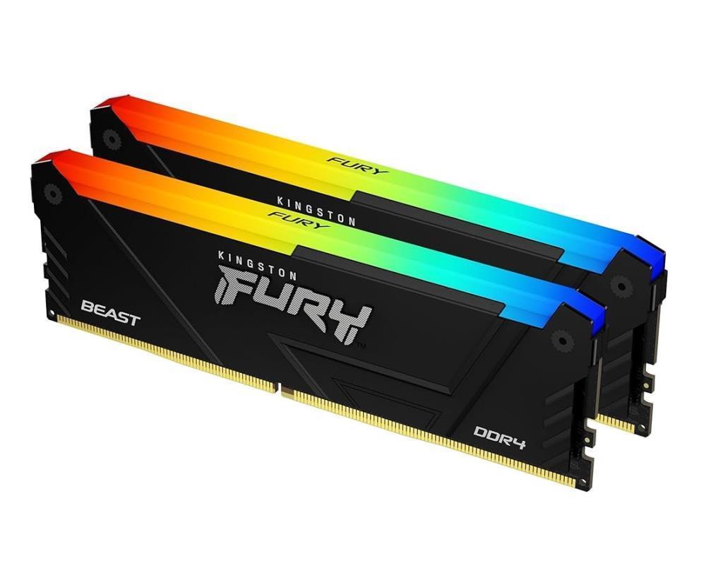 Kingston FURY Beast RGB - DDR4 - kit - 32 GB: 2 x 16 GB - DIMM 288-pin - 3200 MHz operatīvā atmiņa