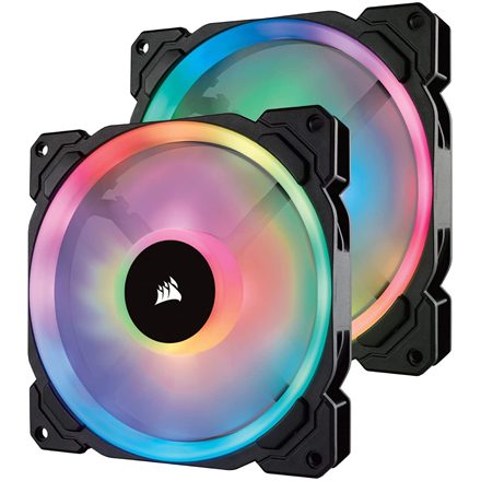 Corsair Dual Light Loop RGB LED PWM Fan, 2 Fan Pack with Lighting Node PRO LL140 RGB ventilators