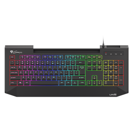 Genesis LITH 400 Gaming keyboard, RGB LED light, US, Black, Wired klaviatūra