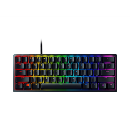 Razer Huntsman Mini 60%, Gaming, Opto-Mechanical, RGB LED light, Nordic, Black, Wired 8886419346210 klaviatūra