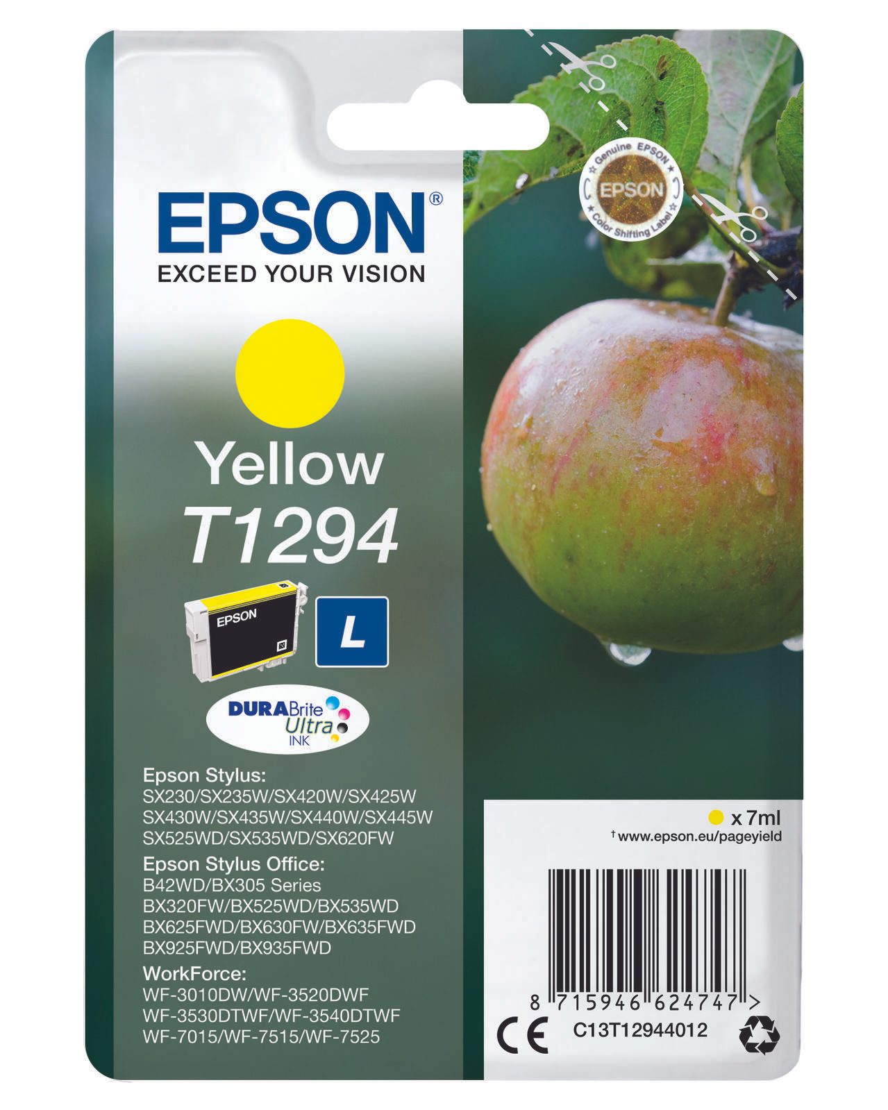 Epson ink cartridge yellow DURABrite T 129           T 1294 kārtridžs