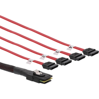 InLine® SAS Anschlusskabel, Mini SAS SFF8087 an 4x SATA, Crossover, OCF, 0,5m (27610C) 4043718251827 kabelis, vads