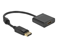 Delock - Videoadapter - DisplayPort männlich eingerastet bis HDMI weiblich - 20cm - Schwarz - aktiv, Support von 4K 30 Hz (63585) 4043619635 kabelis video, audio