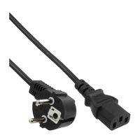  INLINE - Stromkabel (250 VAC) - IEC 320 EN 60320 C13 - 1,8m - 90-Grad-Anschluss - Schwarz (16652) 4043718012725 Barošanas kabelis