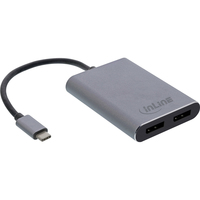 INLINE - USB/DisplayPort-Adapter - USB-C (M) bis DisplayPort (W) - Displayport 1.2a/Thunderbolt 3 - 10 cm - 4K Unterstützung, unterstützt St