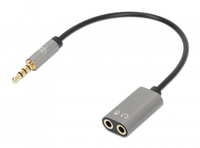 MANHATTAN Headset-Adapterkabel mit Aux Y-Audiosplitter 20cm kabelis video, audio