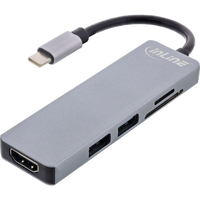 InLine Multifunktions-Hub USB 3.2, 2x USB-A, HDMI, Cardreader USB centrmezgli