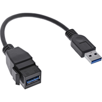 InLine® USB 3.2 Gen1 Adapterkabel, USB A Stecker / Keystone Buchse, 0,2m (76206C) 4043718300341 USB kabelis