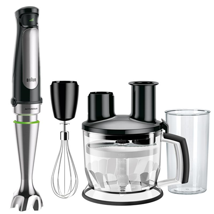 Braun | Hand Blender | MQ7075 | Hand Blender | 1000 W | Number of speeds 1 | Turbo mode | Chopper | Black 8021098774644 Mikseris