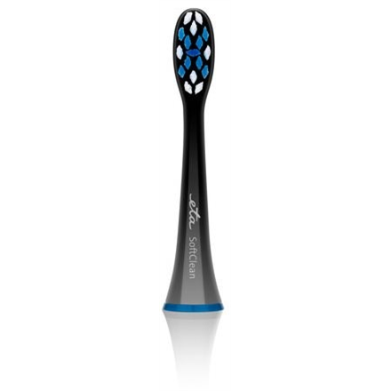 ETA Toothbrush replacement SoftClean ETA070790600  Heads, For adults, Number of brush heads included 2, Black mutes higiēnai