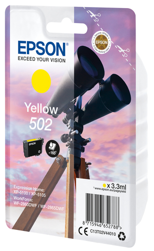 Epson 502 - 3.3 ml - Yellow - Original - Blister with RF / Acoustic Alarm - Ink Cartridge